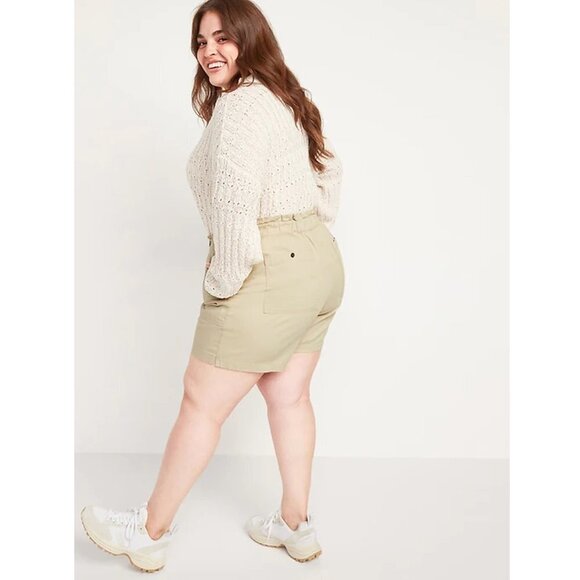 BUNDLE (2) NWT Old Navy Womens High Waisted Twill Utility Shorts Size 4X - Picture 2 of 12